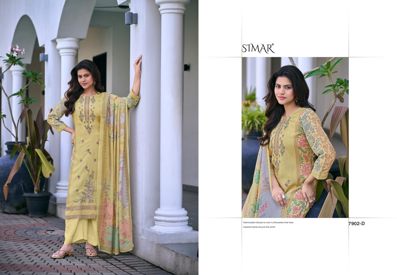 Minaaz Simar Viscose Muslin Pant Style Suits Wholesaler Ahmedabad