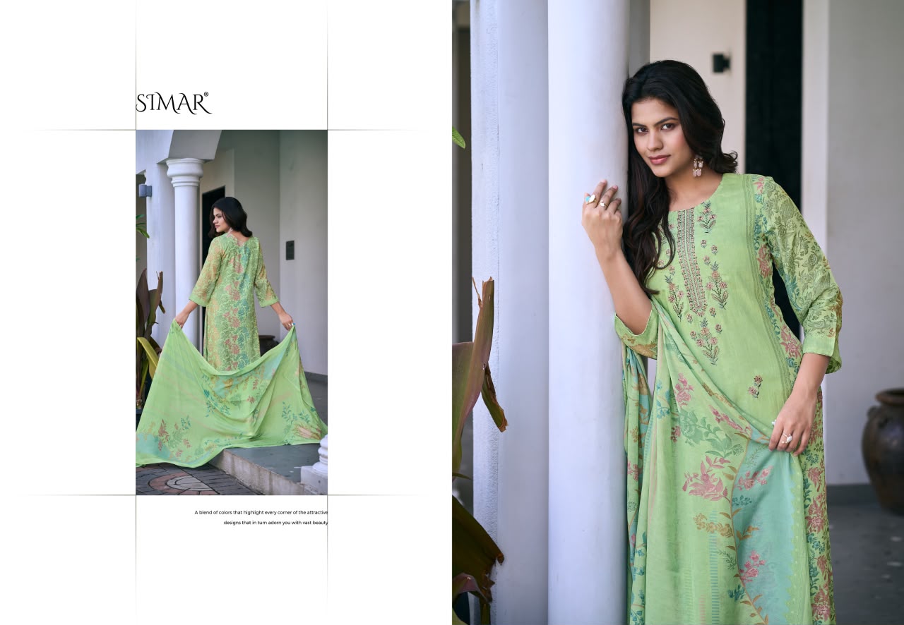 Minaaz Simar Viscose Muslin Pant Style Suits Wholesaler Ahmedabad
