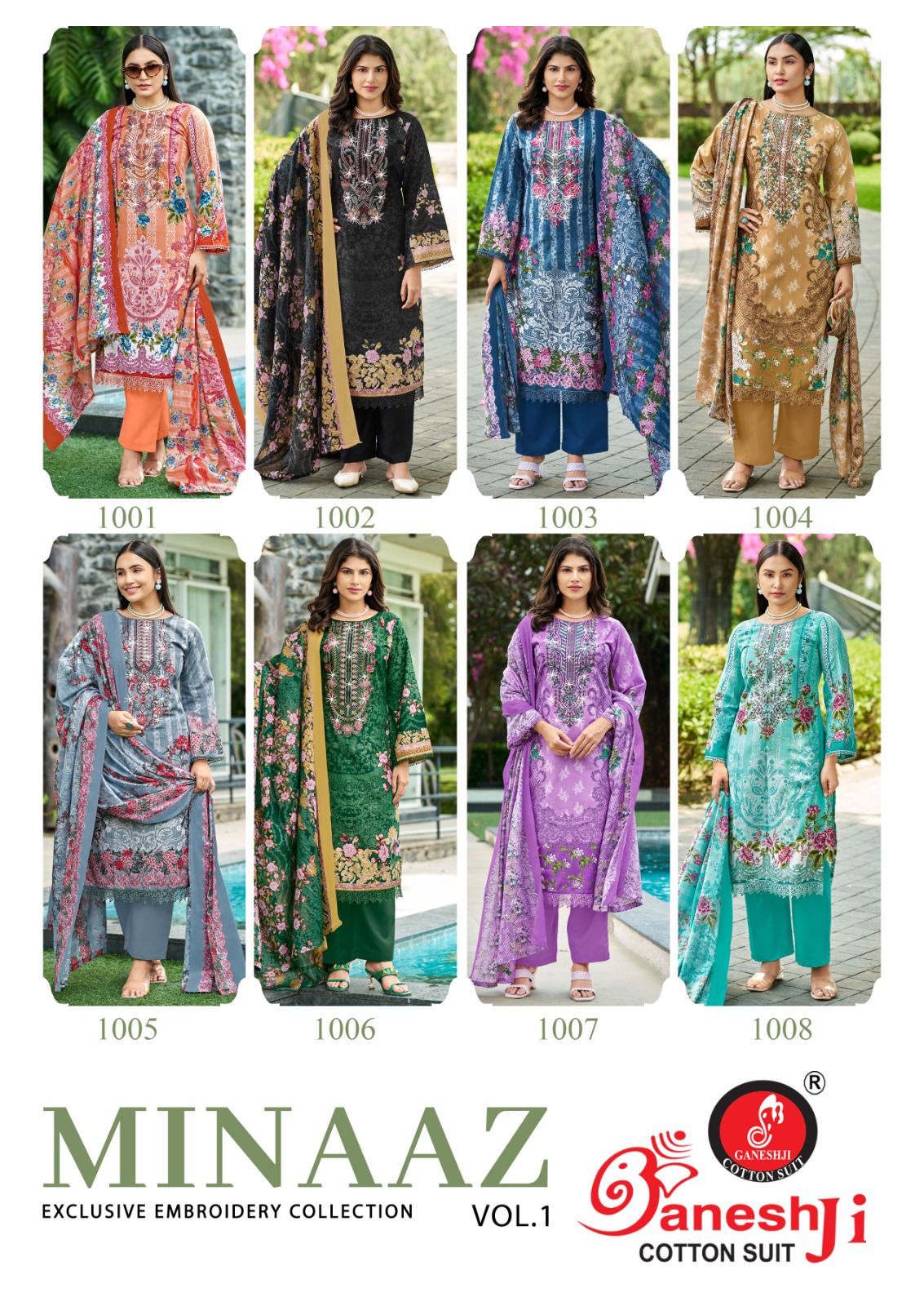Minaaz Vol 1 Ganeshji Mix Cotton Karachi Salwar Suits Manufacturer India