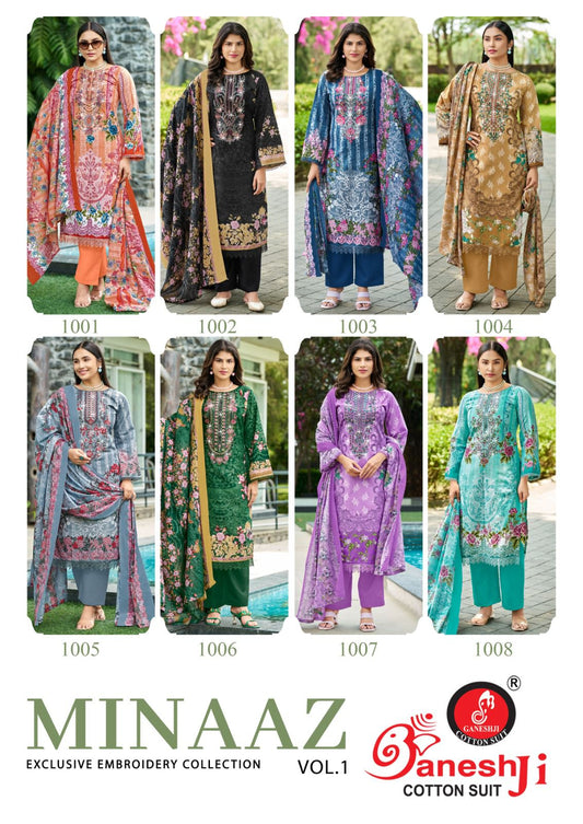 Minaaz Vol 1 Ganeshji Mix Cotton Karachi Salwar Suits Manufacturer India