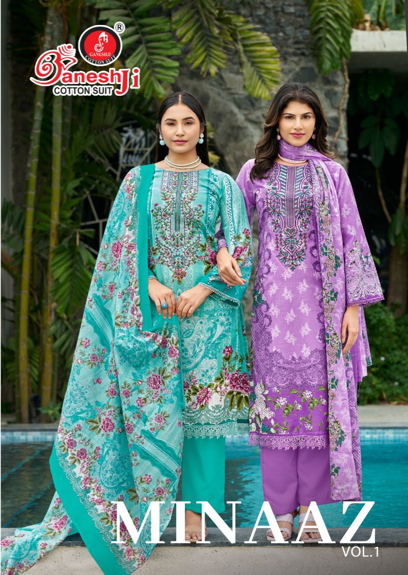Minaaz Vol 1 Ganeshji Mix Cotton Karachi Salwar Suits Manufacturer India