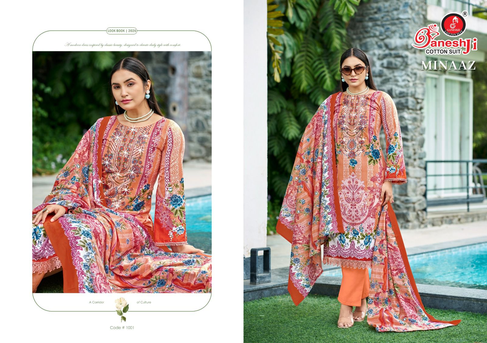 Minaaz Vol 1 Ganeshji Mix Cotton Karachi Salwar Suits Manufacturer India