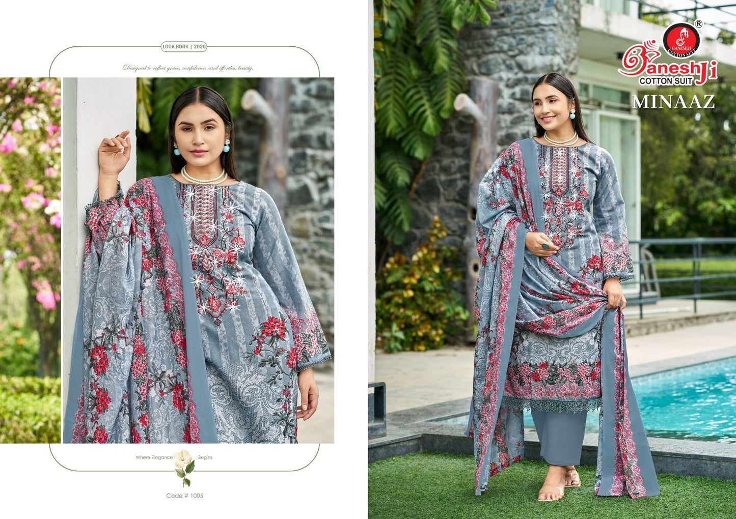 Minaaz Vol 1 Ganeshji Mix Cotton Karachi Salwar Suits Manufacturer India