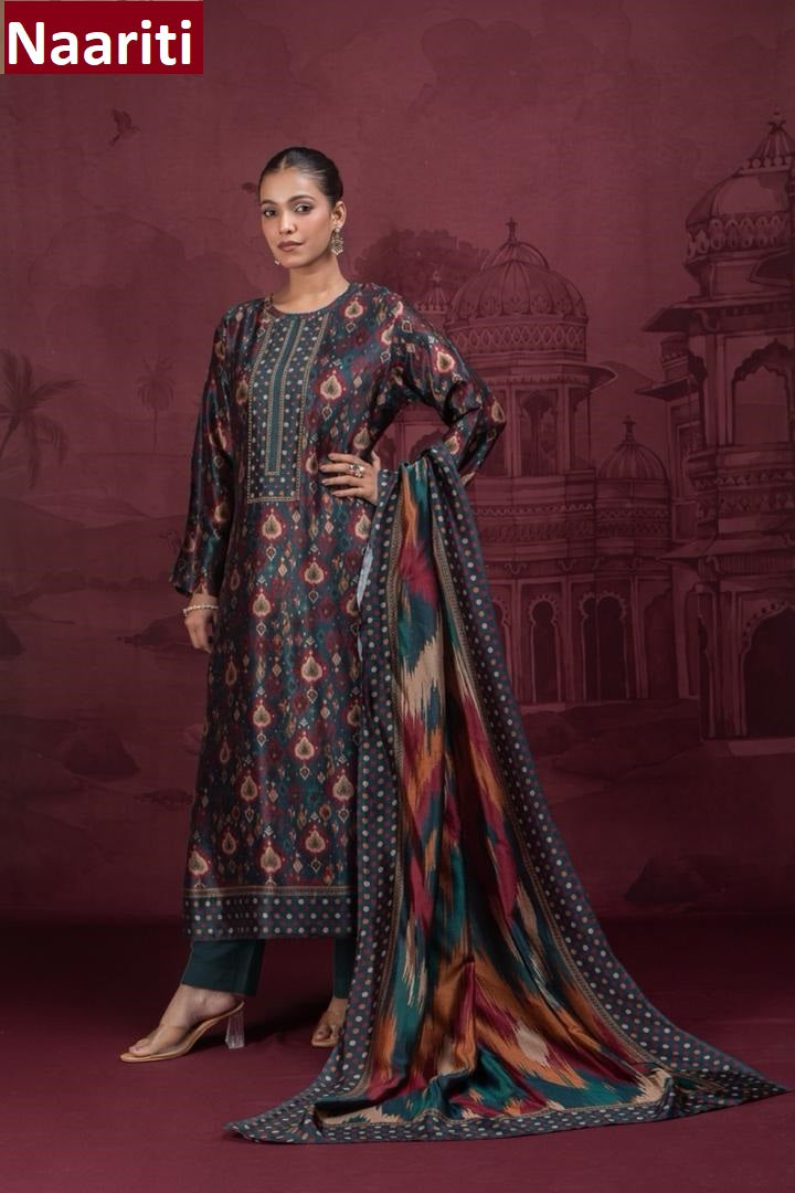 Minahil Naariti Silk Pant Style Suits Supplier Gujarat