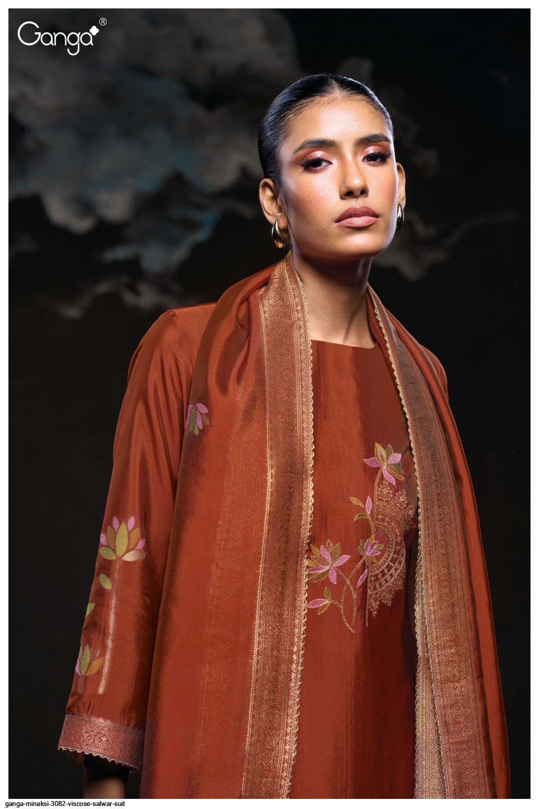 Minakshi 3082 Ganga Premium Viscose Plazzo Style Suits Manufacturer India