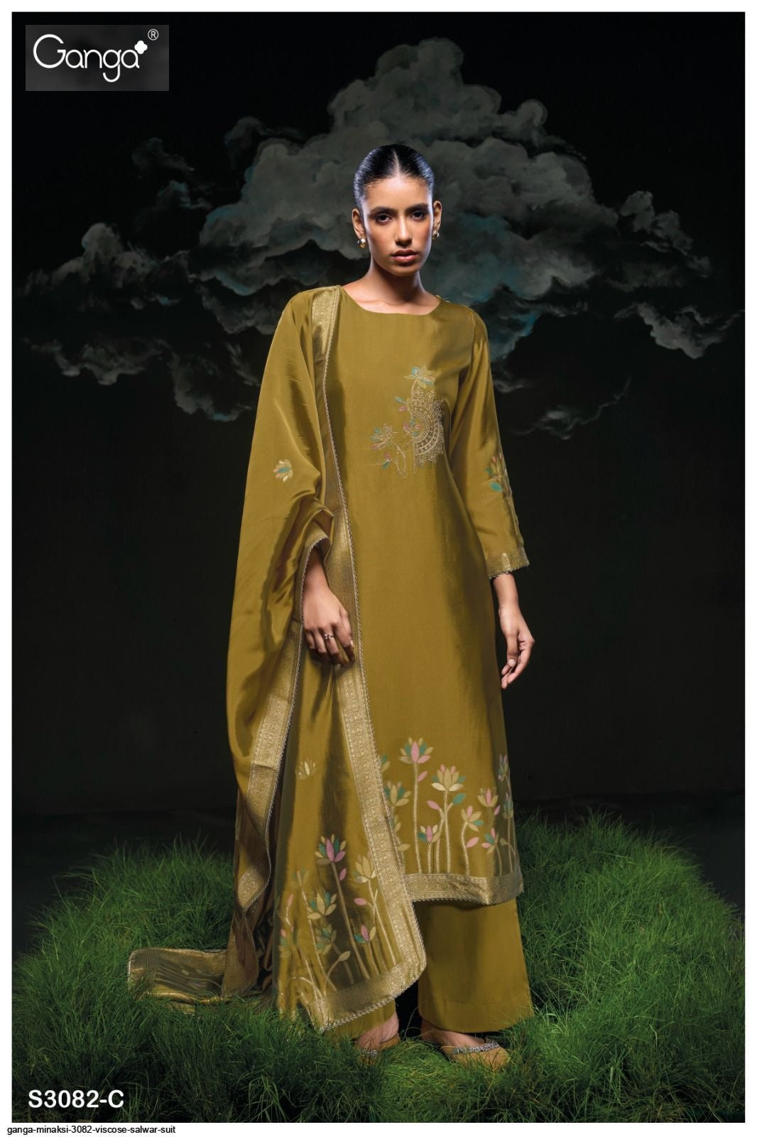 Minakshi 3082 Ganga Premium Viscose Plazzo Style Suits Manufacturer India