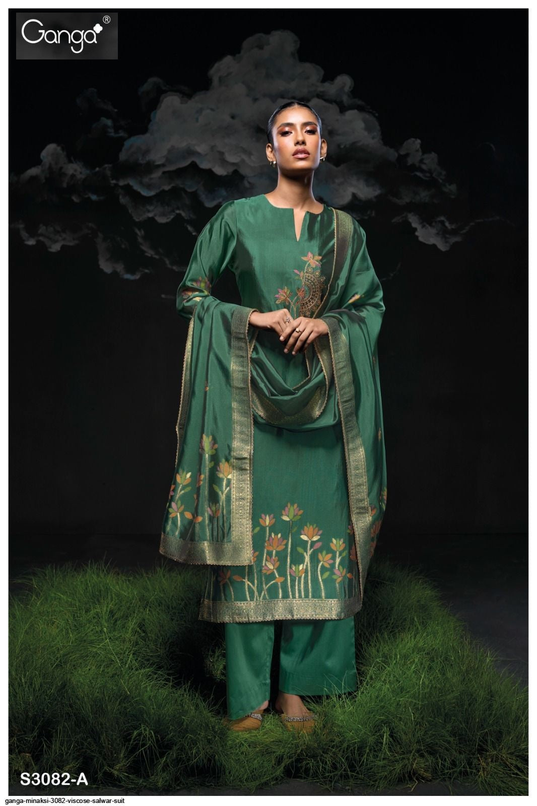 Minakshi 3082 Ganga Premium Viscose Plazzo Style Suits Manufacturer India