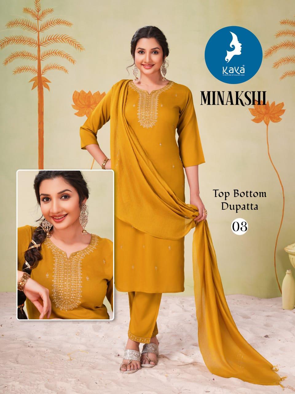 Minakshi Kaya Rayon Readymade Suits Wholesaler Ahmedabad