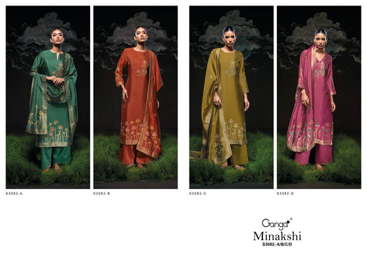 Minaksi S3082 Ganga Viscose Plazzo Style Suits Supplier Ahmedabad