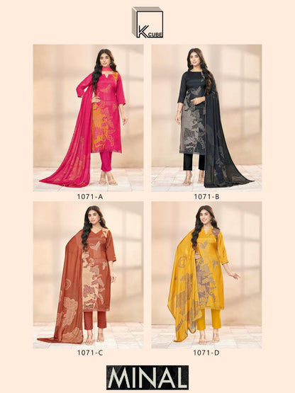 Minal K Cube Muslin Silk Pant Style Suits Supplier Gujarat