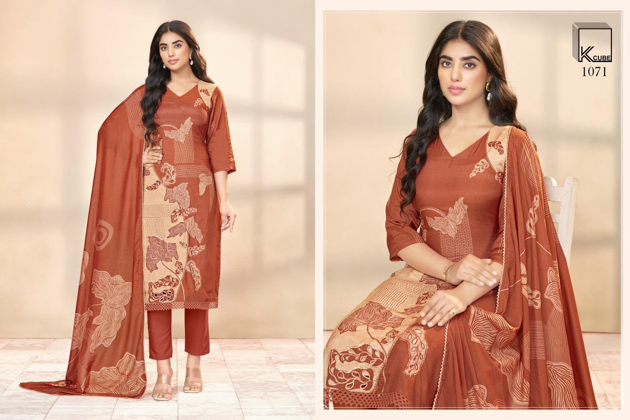 Minal K Cube Muslin Silk Pant Style Suits Supplier Gujarat
