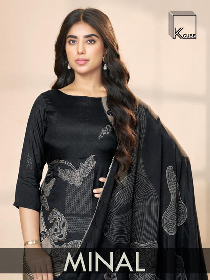 Minal K Cube Muslin Silk Pant Style Suits Supplier Gujarat