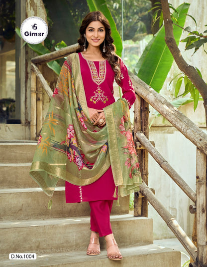 Minaxi Vol 1 Girnar Roman Readymade Pant Style Suits Exporter India