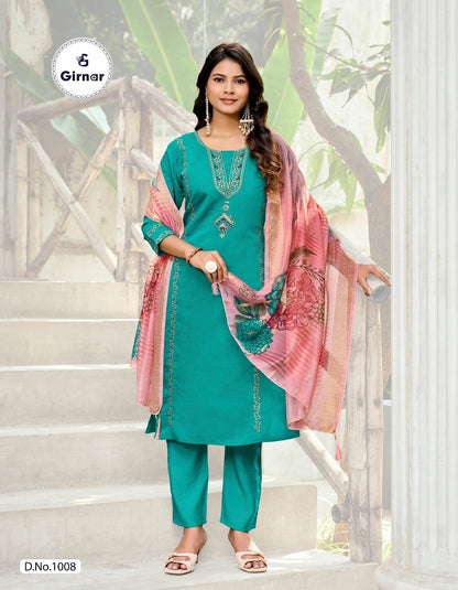 Minaxi Vol 1 Girnar Roman Readymade Pant Style Suits Exporter India