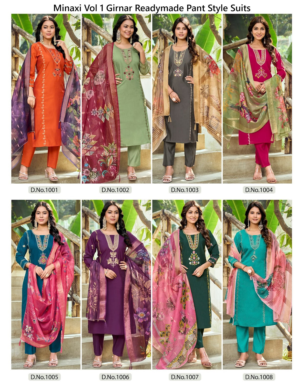 Minaxi Vol 1 Girnar Roman Readymade Pant Style Suits Exporter India