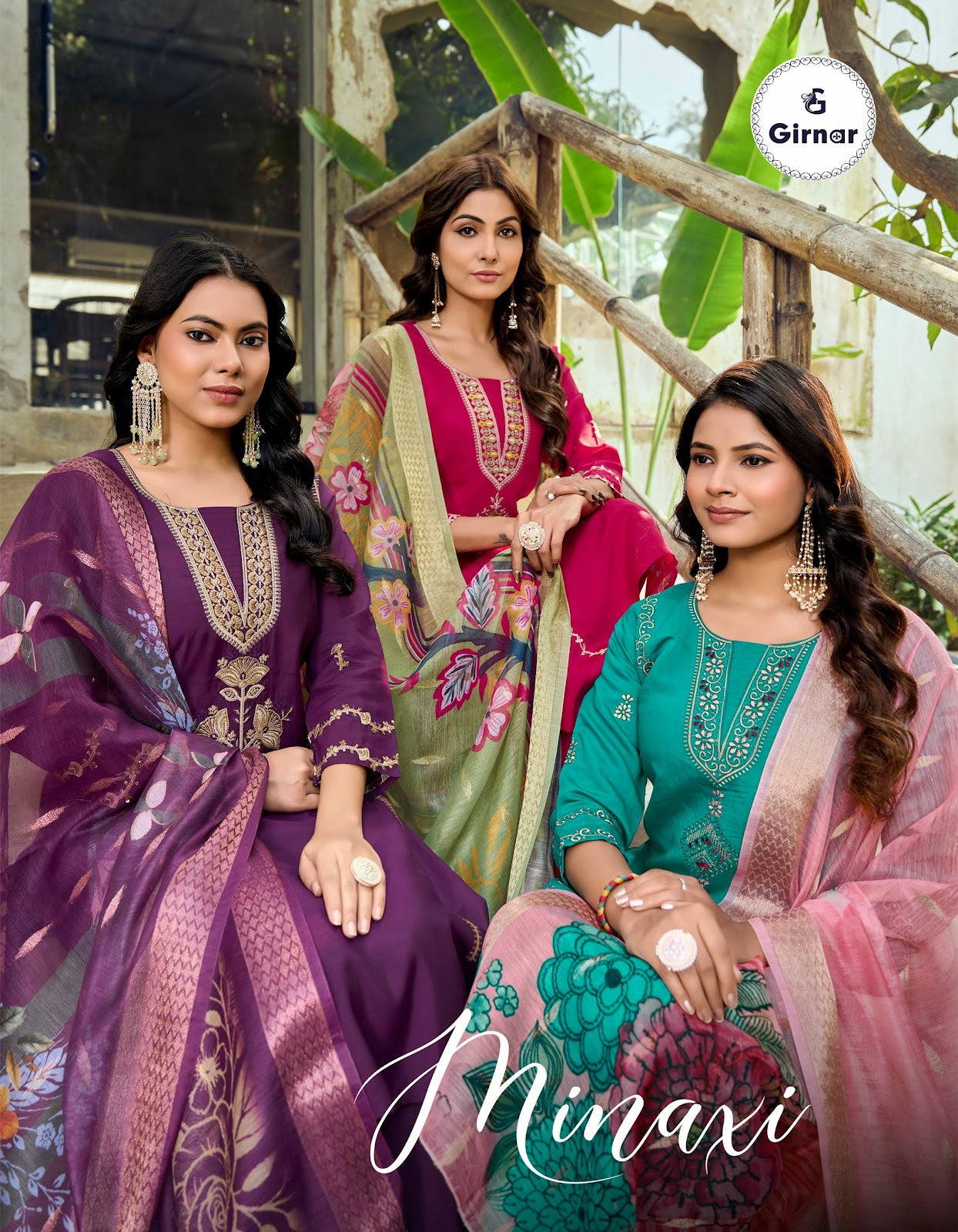 Minaxi Vol 1 Girnar Roman Readymade Pant Style Suits Exporter India