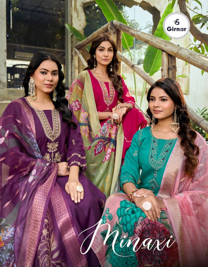 Minaxi Vol 1 Girnar Roman Readymade Pant Style Suits Exporter India