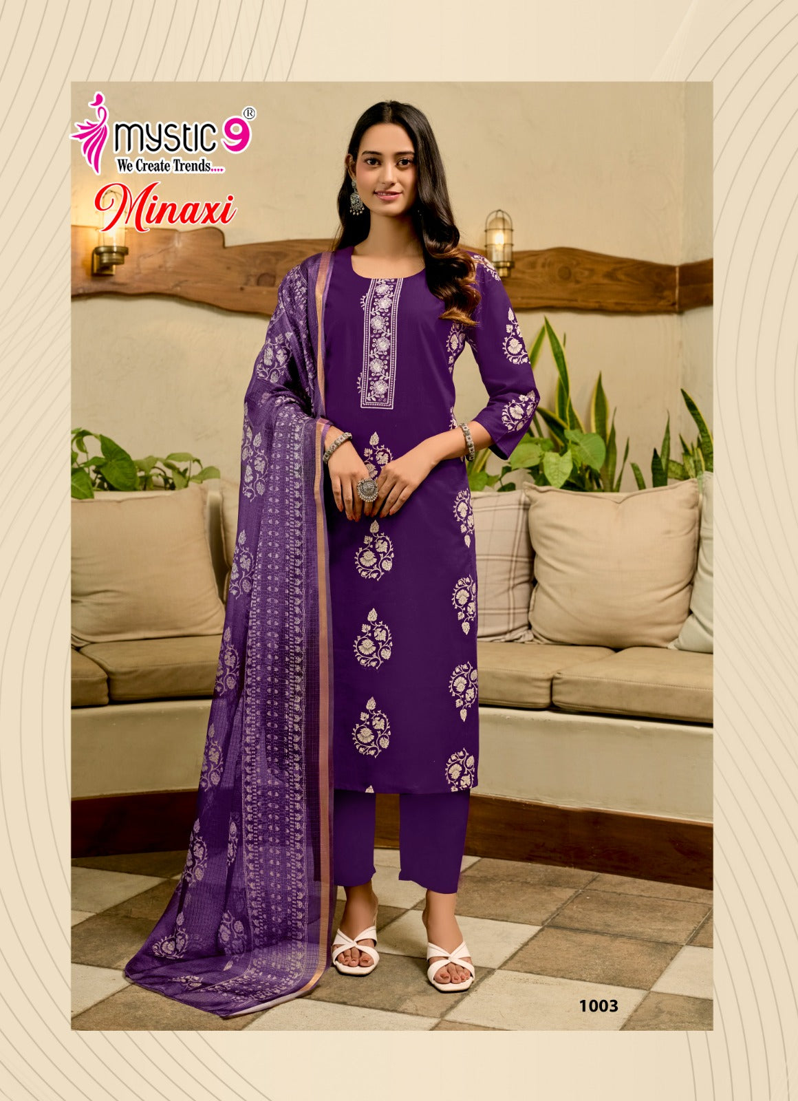 Minaxi Vol 1 Mystic 9 Cotton Dhabu Readymade Pant Style Suits Wholesaler Ahmedabad