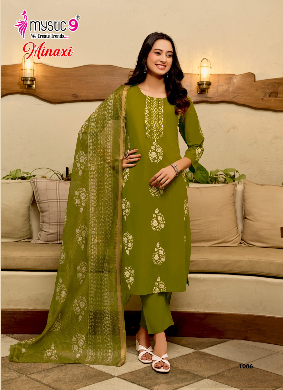 Minaxi Vol 1 Mystic 9 Cotton Dhabu Readymade Pant Style Suits Wholesaler Ahmedabad