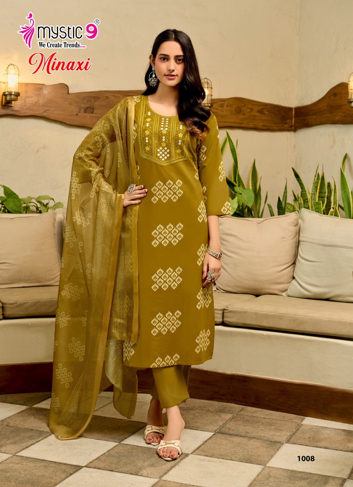 Minaxi Vol 1 Mystic 9 Cotton Dhabu Readymade Pant Style Suits Wholesaler Ahmedabad