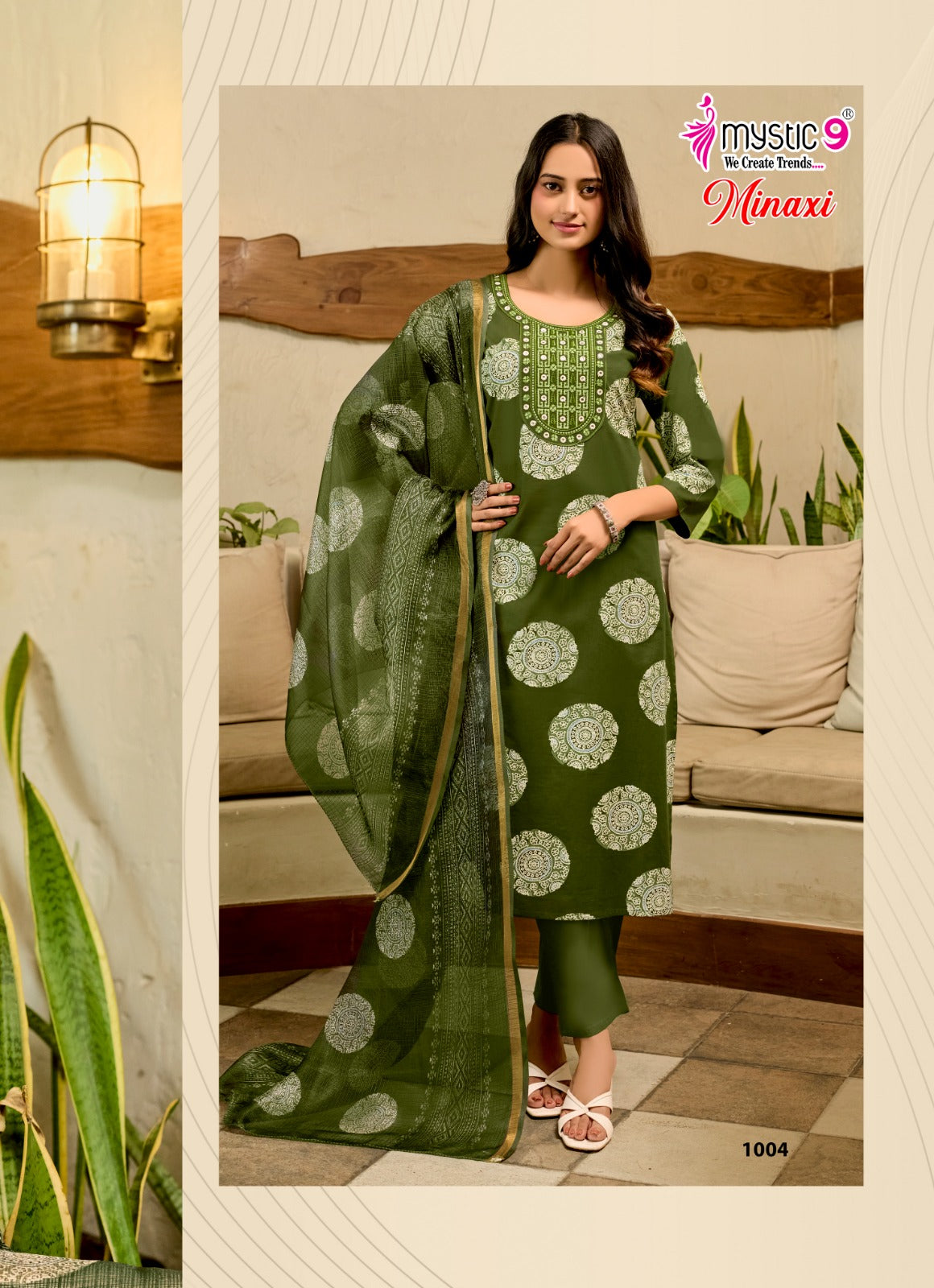 Minaxi Vol 1 Mystic 9 Cotton Dhabu Readymade Pant Style Suits Wholesaler Ahmedabad