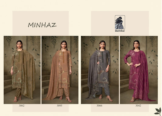 Minhaz Sahiba Muslin Silk Pant Style Suits Wholesale Price