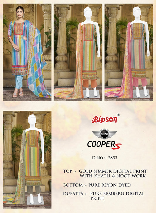 Mini Coopers 2853 Bipson Prints Simmer Salwar Suits Manufacturer Ahmedabad