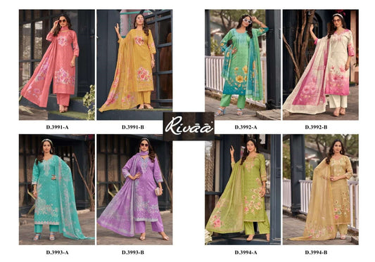 Mini Rivaa Cotton Jacquard Pant Style Suits Supplier Ahmedabad
