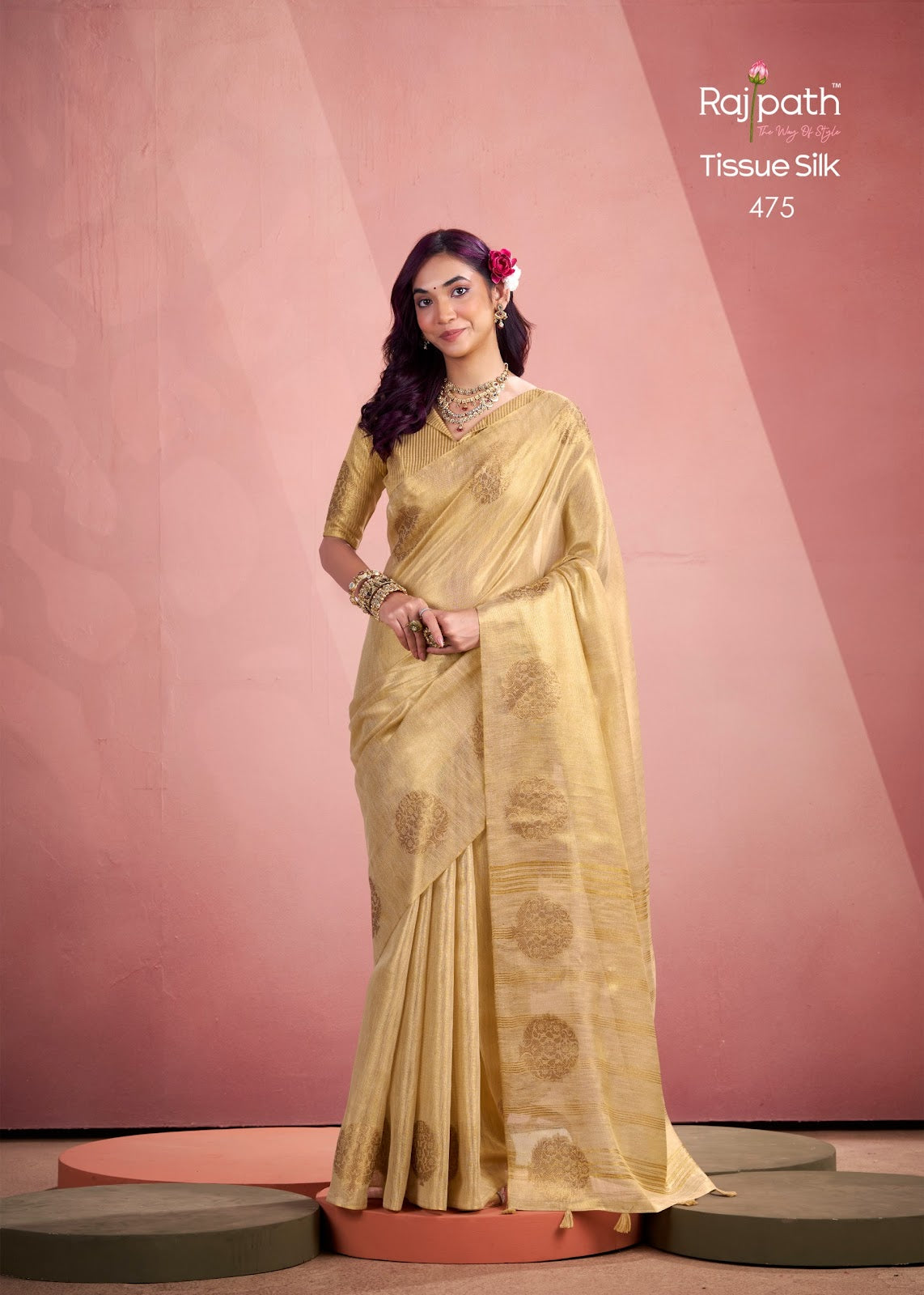 Mini Silk Rajpath Tissue Sarees Manufacturer Ahmedabad