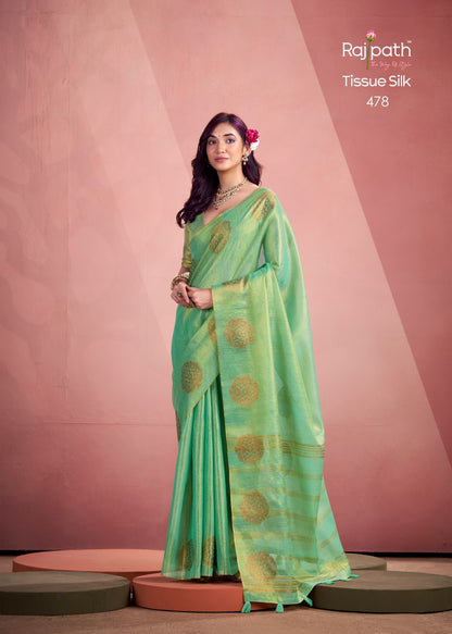 Mini Silk Rajpath Tissue Sarees Manufacturer Ahmedabad
