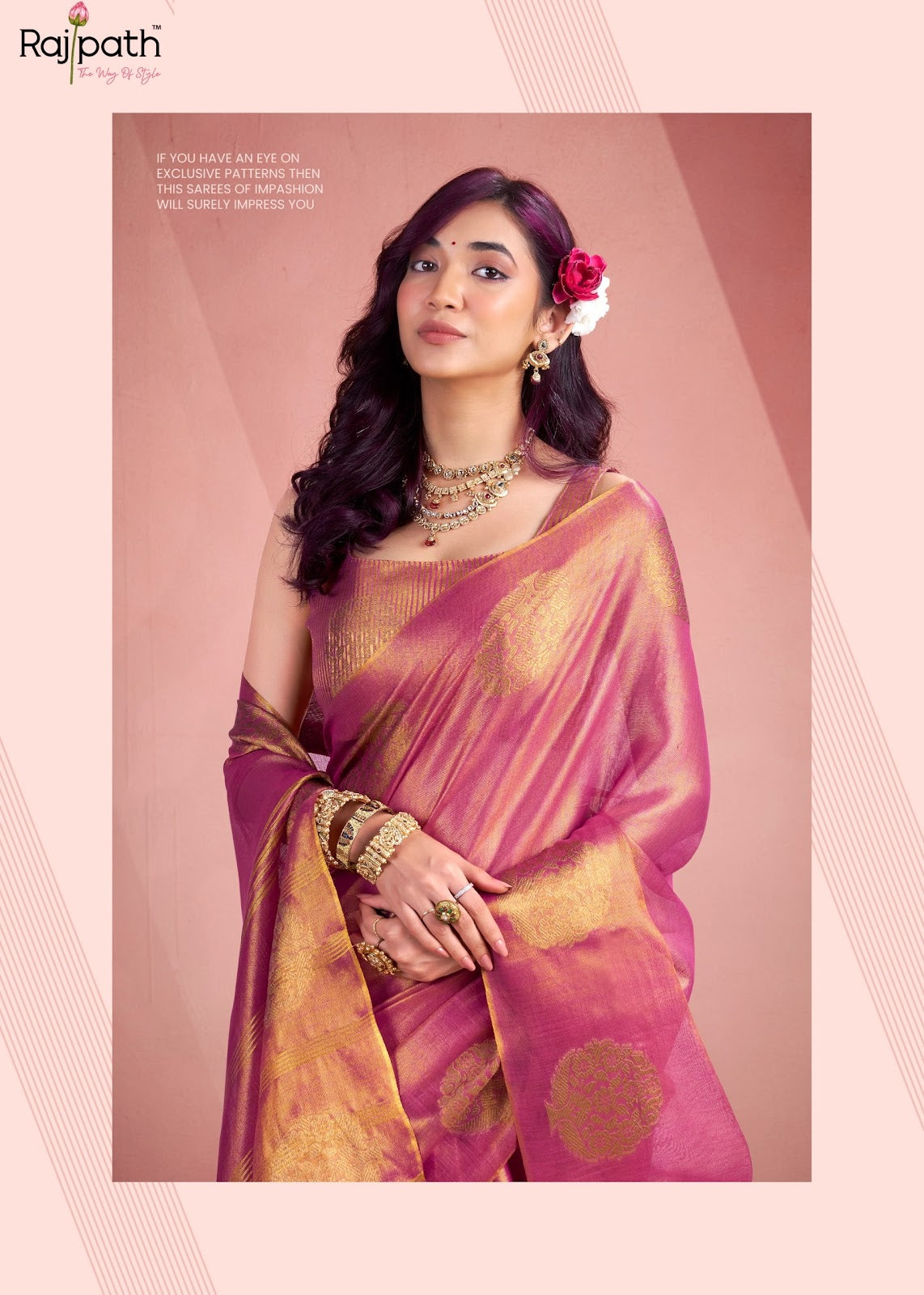 Mini Silk Rajpath Tissue Sarees Manufacturer Ahmedabad