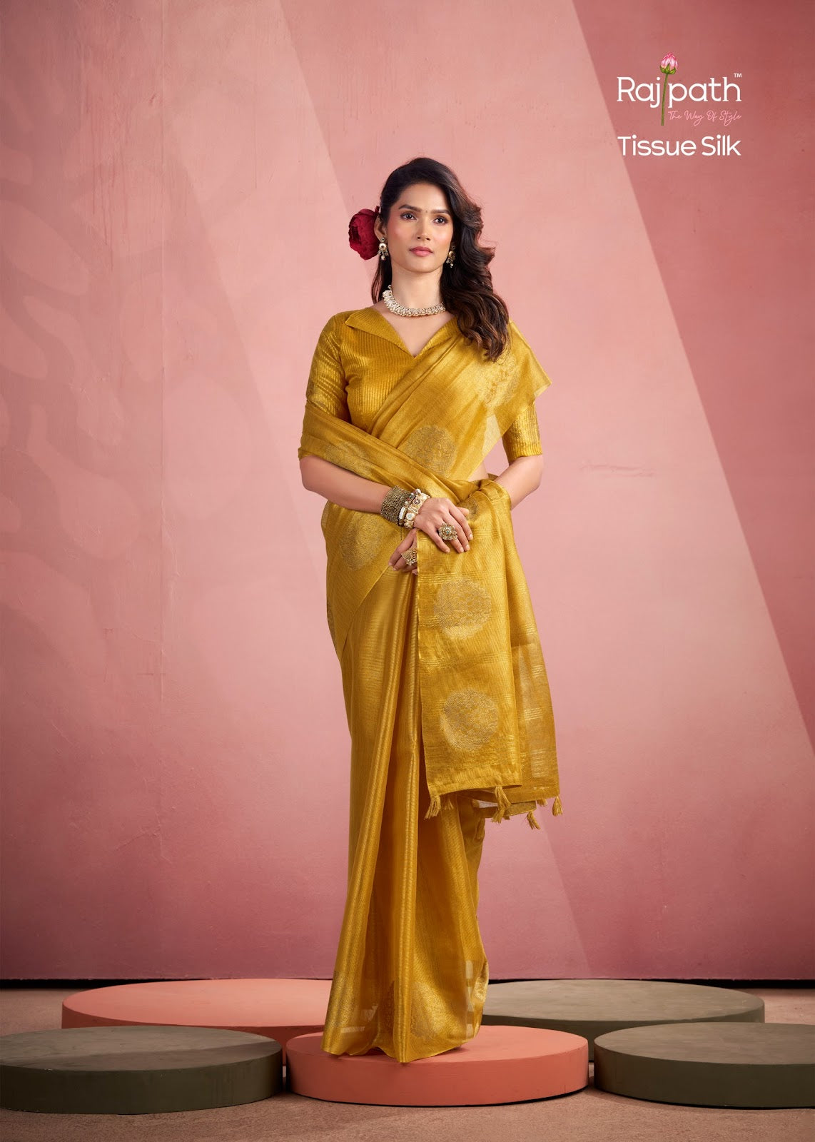 Mini Silk Rajpath Tissue Sarees Manufacturer Ahmedabad