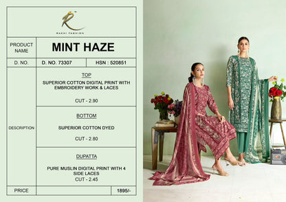 Mint Haze Rakhi Fashion Cotton Pant Style Suits Exporter Gujarat