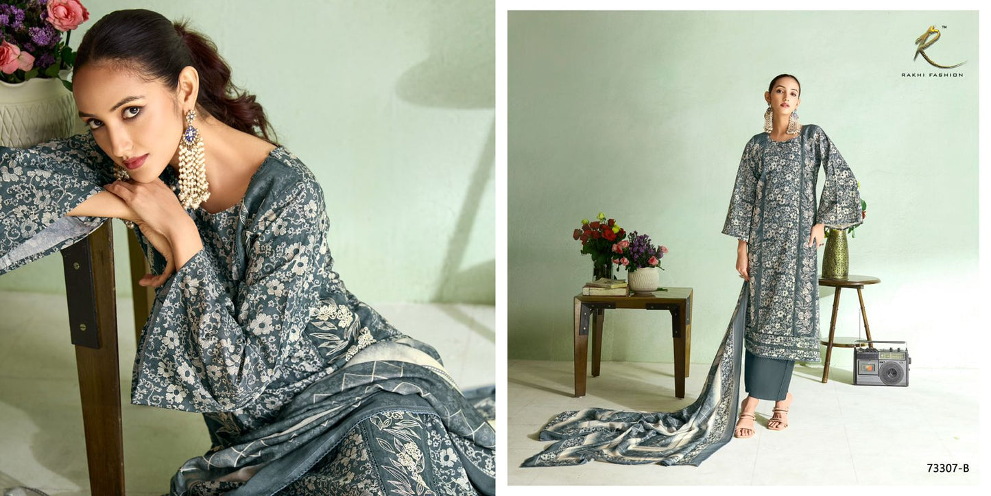 Mint Haze Rakhi Fashion Cotton Pant Style Suits Exporter Gujarat
