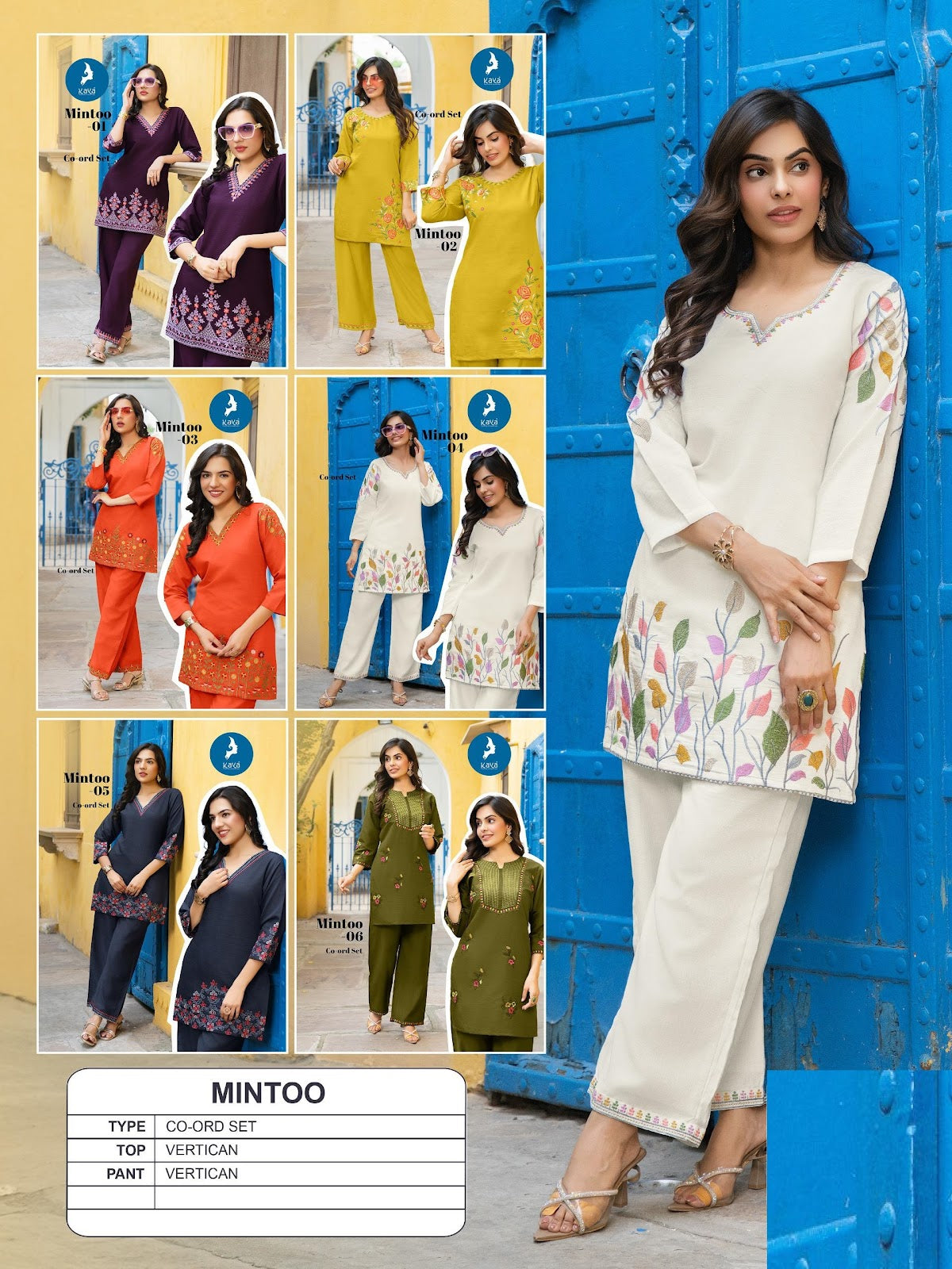 Mintoo Kaya Vertican Co Ord Set Supplier Ahmedabad
