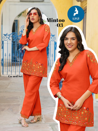 Mintoo Kaya Vertican Co Ord Set Supplier Ahmedabad