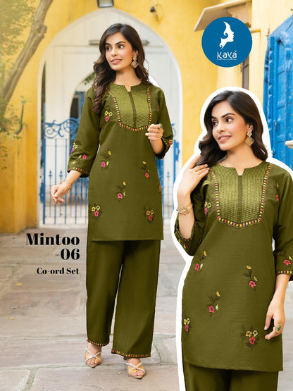 Mintoo Kaya Vertican Co Ord Set Supplier Ahmedabad
