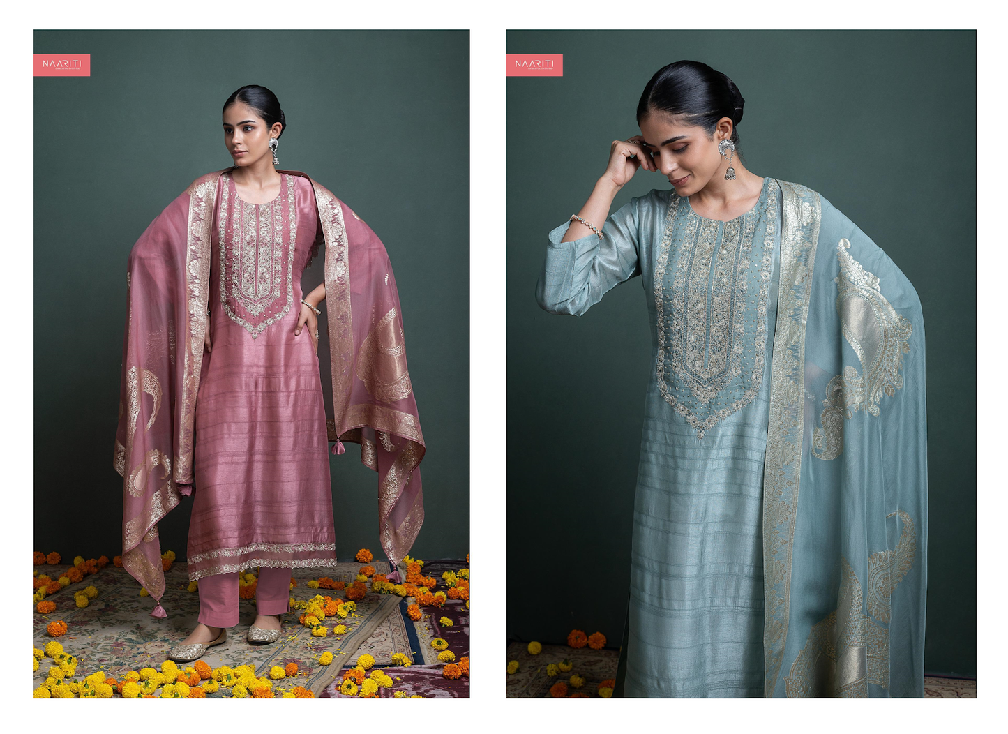 Minza Naariti Tusser Pant Style Suits Manufacturer Gujarat