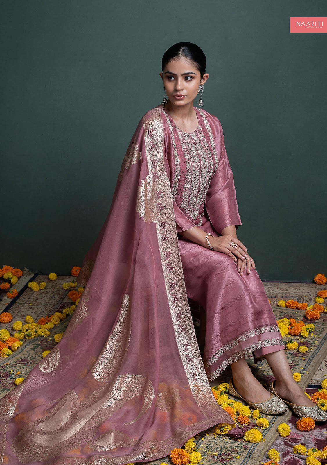 Minza Naariti Tusser Pant Style Suits Manufacturer Gujarat