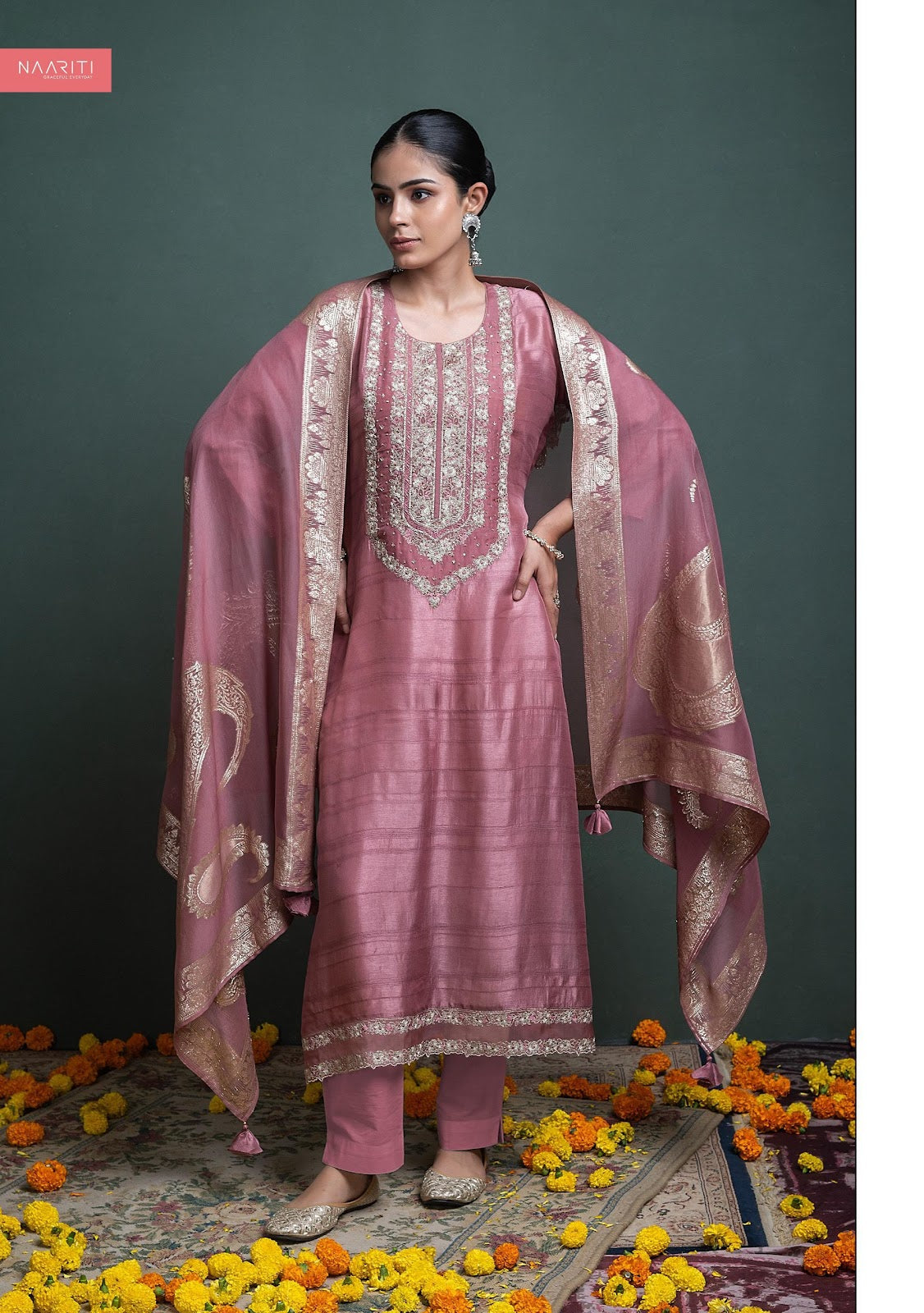 Minza Naariti Tusser Pant Style Suits Manufacturer Gujarat