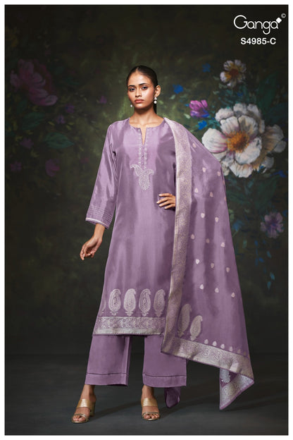 Miorra S4985 Ganga Woven Silk Plazzo Style Suits Supplier India