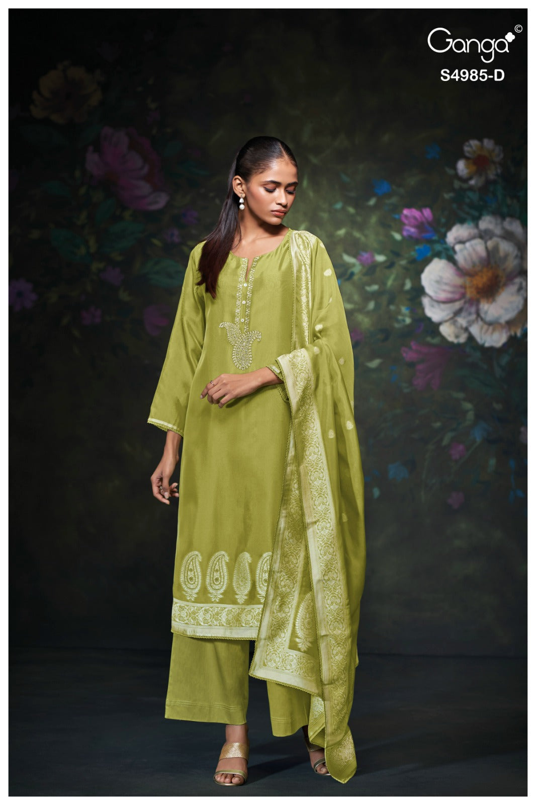 Miorra S4985 Ganga Woven Silk Plazzo Style Suits Supplier India
