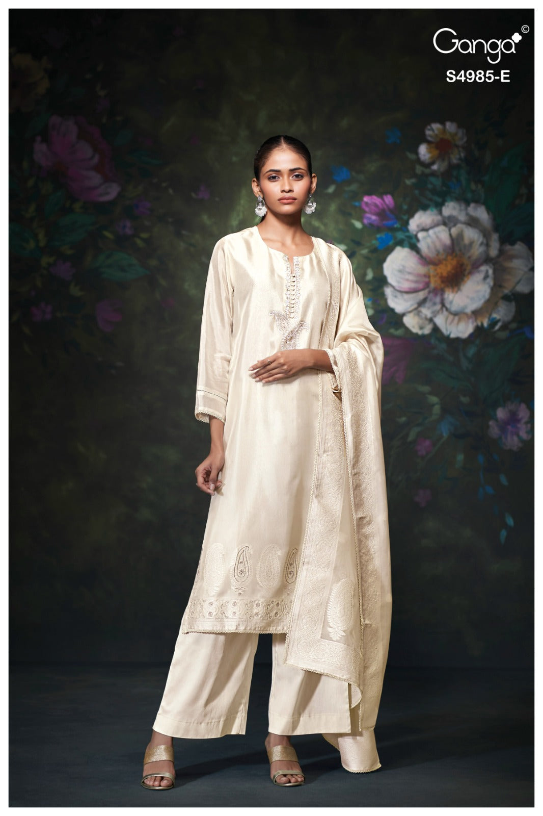 Miorra S4985 Ganga Woven Silk Plazzo Style Suits Supplier India