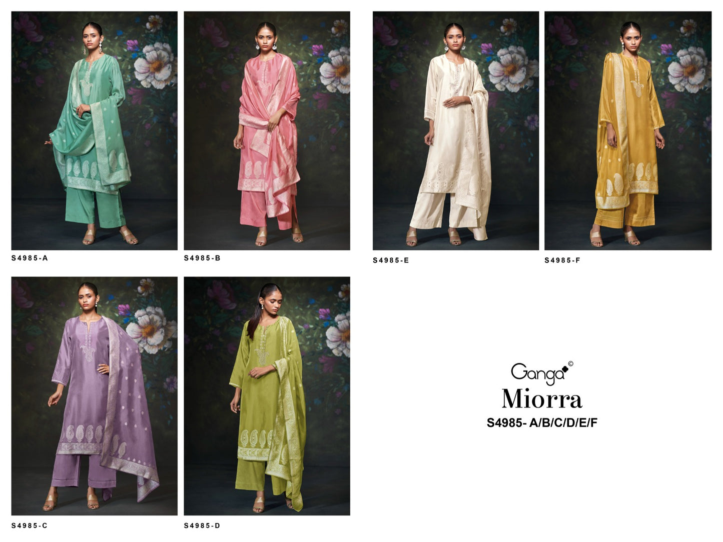 Miorra S4985 Ganga Woven Silk Plazzo Style Suits Supplier India