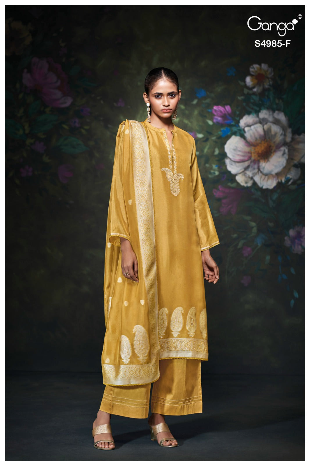 Miorra S4985 Ganga Woven Silk Plazzo Style Suits Supplier India