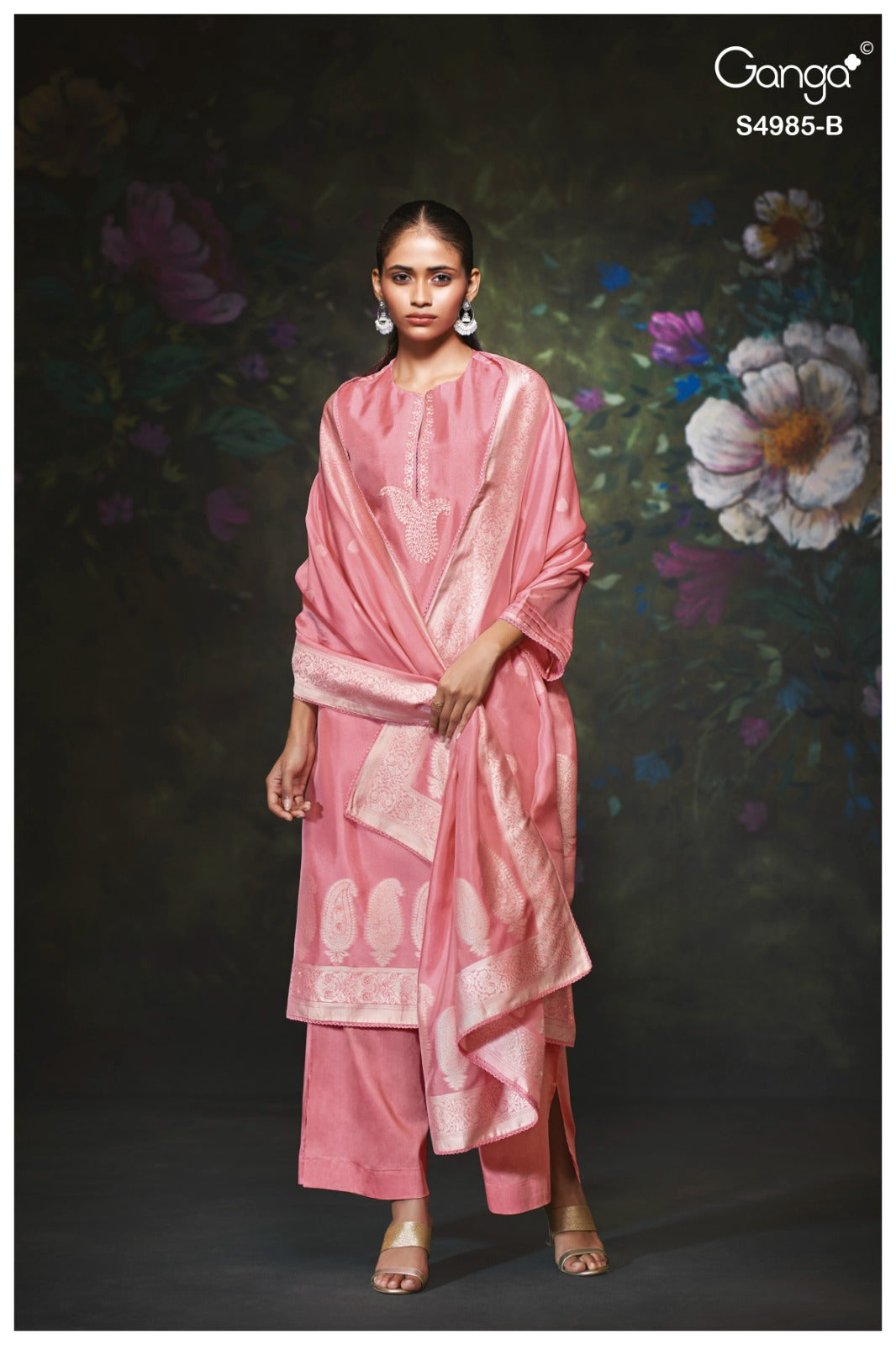 Miorra S4985 Ganga Woven Silk Plazzo Style Suits Supplier India