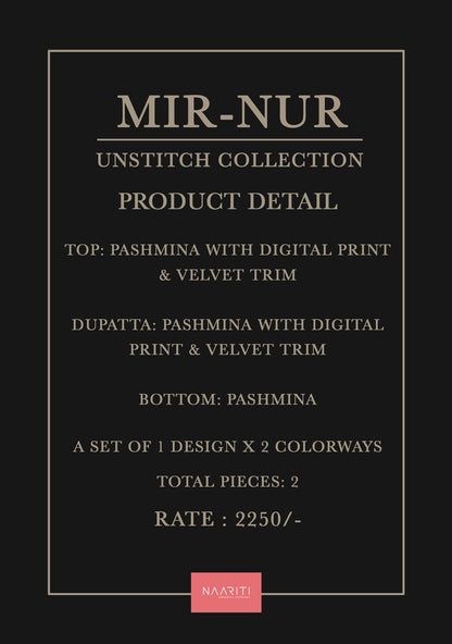 Mir Nur Naariti Pashmina Suits Manufacturer Ahmedabad