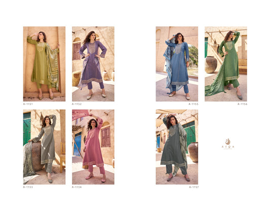 Mira Aiqa Muslin Silk Pant Style Suits Wholesaler