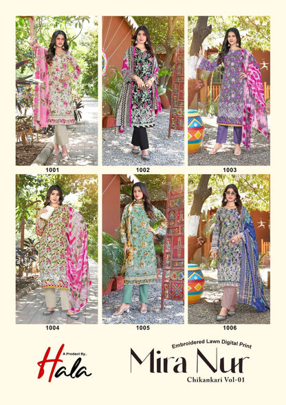Mira Nur Vol 1 Hala Cotton Karachi Salwar Suits Wholesale Rate