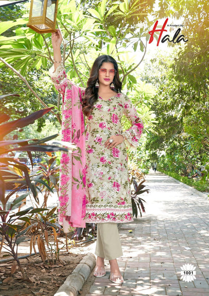 Mira Nur Vol 1 Hala Cotton Karachi Salwar Suits Wholesale Rate